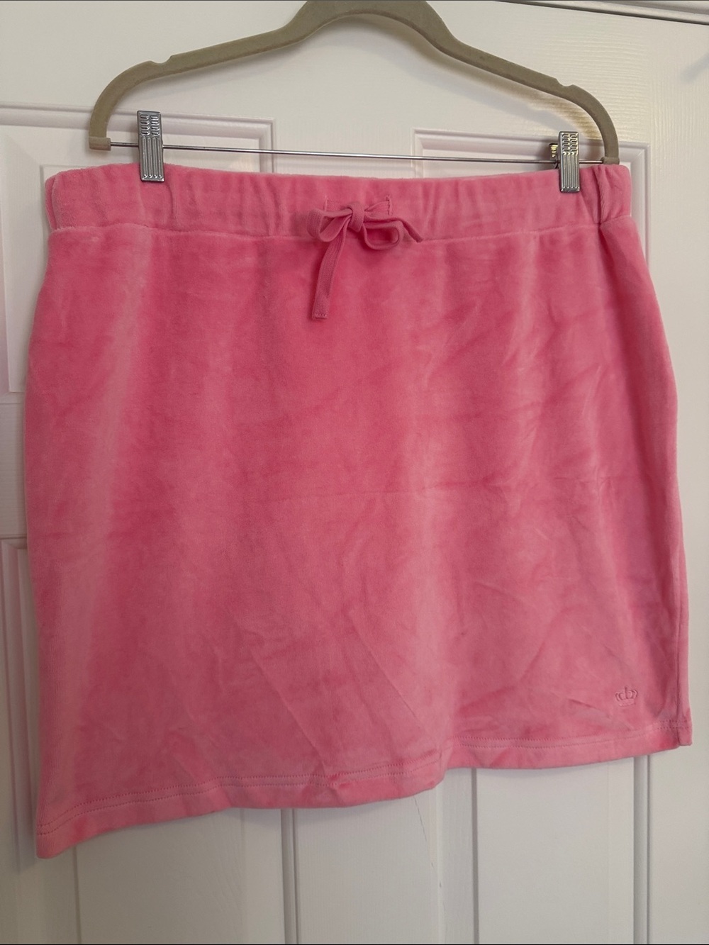 Juicy Couture Pink Velour Mini Skirt with Drawstring